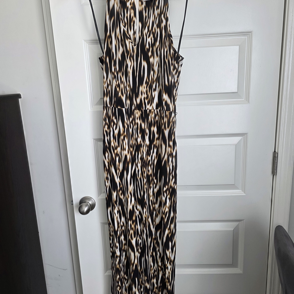 Calvin Klein Animal Print Maxi Jumpsuit